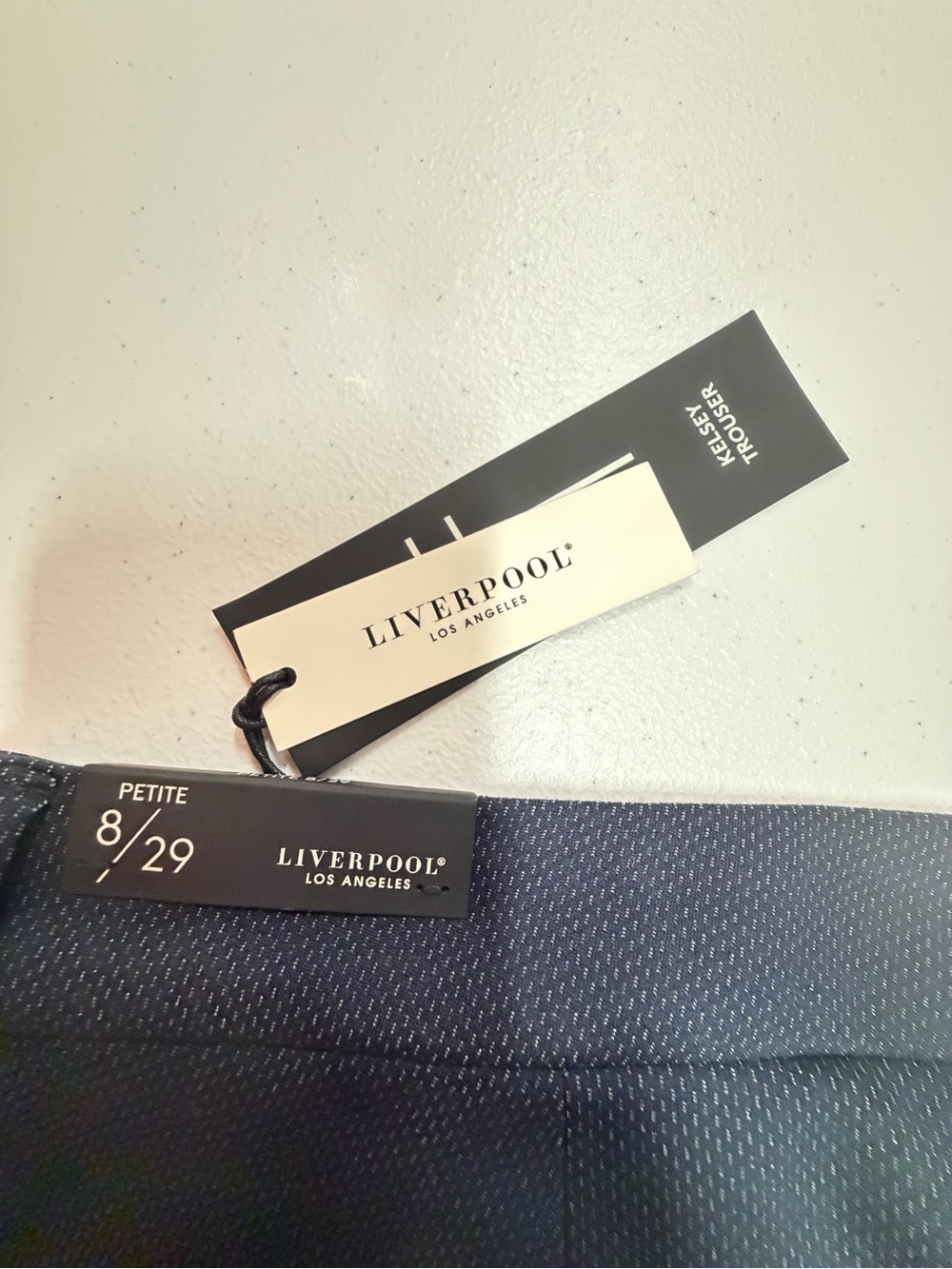 NWT Liverpool Los Angeles Kelsey Trouser Petite 8/29 Navy Dress Pants